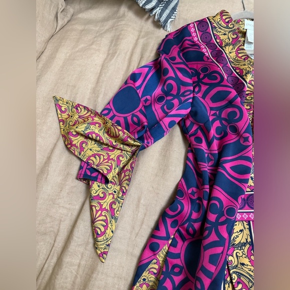 Chicos Reversible Ornate Printed Kimono Jacket Size 3P Pink Purple - Picture 7 of 13